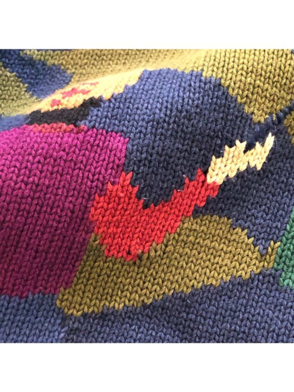 Vintage Fishing Sweater Men's size L Blue John Ashford 100% Cotton Knit 90s - Picture 6 of 7